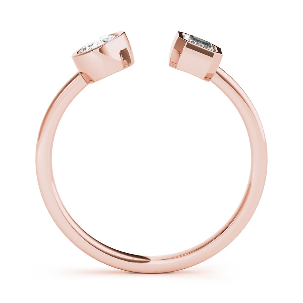 Oval & Emerald Fashion Ring (2/3 ct. tw.), Side view in rose gold