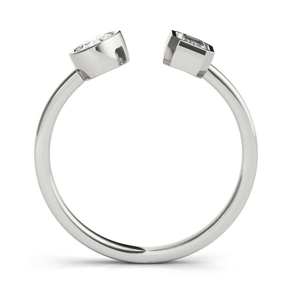 Oval & Emerald Fashion Ring (2/3 ct. tw.), Side view in white gold or platinum