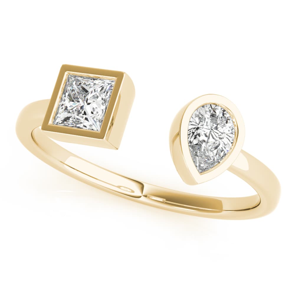Pear & Princess Fashion Ring (0.55 ct. tw.), Front view in yellow gold