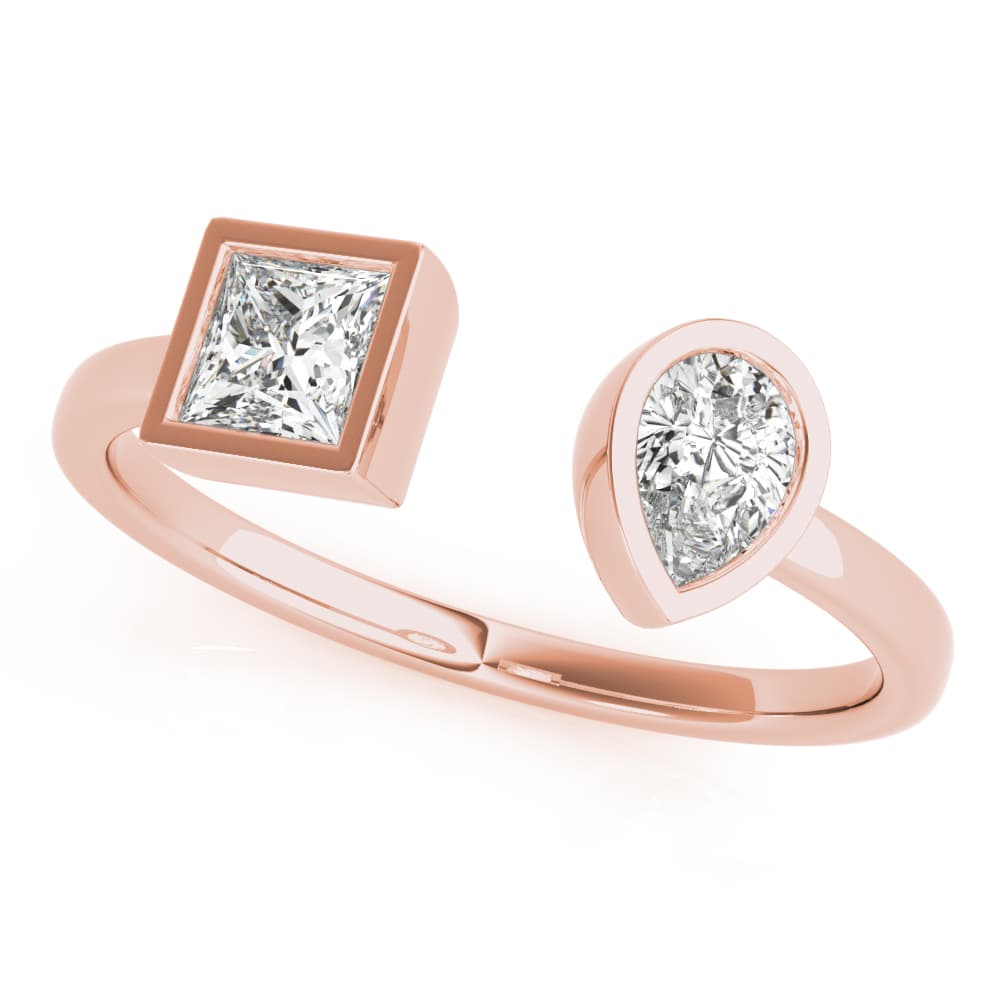 Pear & Princess Fashion Ring (0.55 ct. tw.), Front view in rose gold