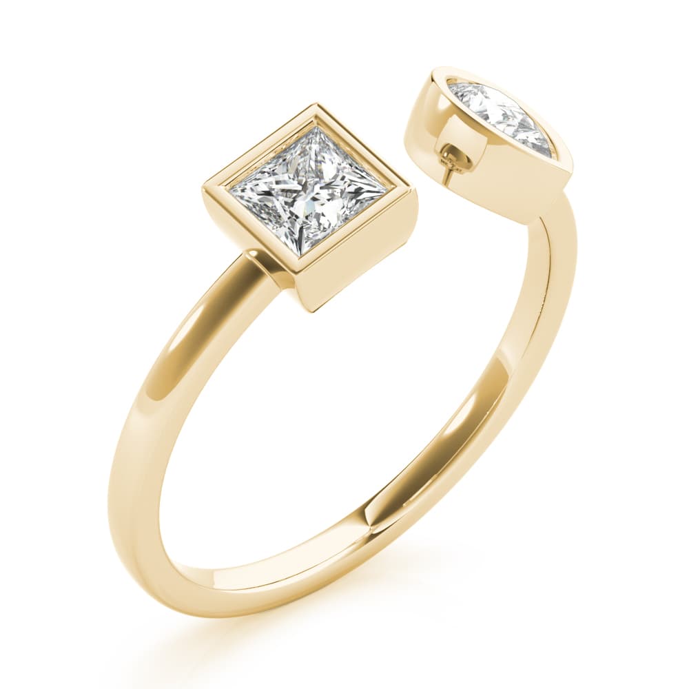 Pear & Princess Fashion Ring (0.55 ct. tw.), Angle view in yellow gold