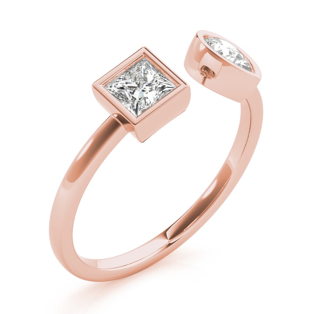 Pear & Princess Fashion Ring (0.55 ct. tw.), Angle view in rose gold
