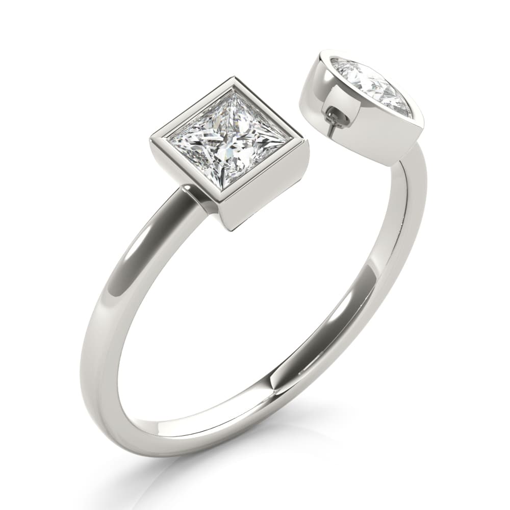 Pear & Princess Fashion Ring (0.55 ct. tw.), Angle view in white gold or platinum