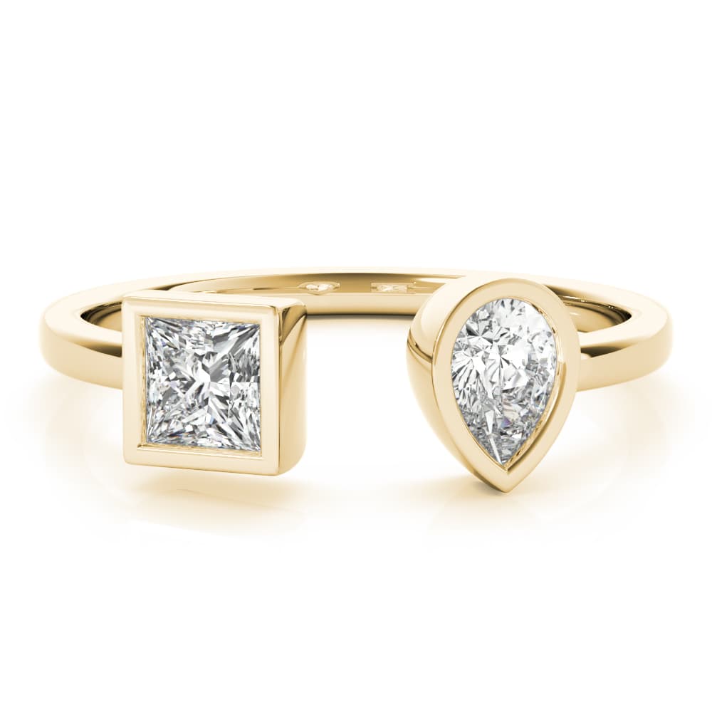 Pear & Princess Fashion Ring (0.55 ct. tw.), On hand view in yellow gold