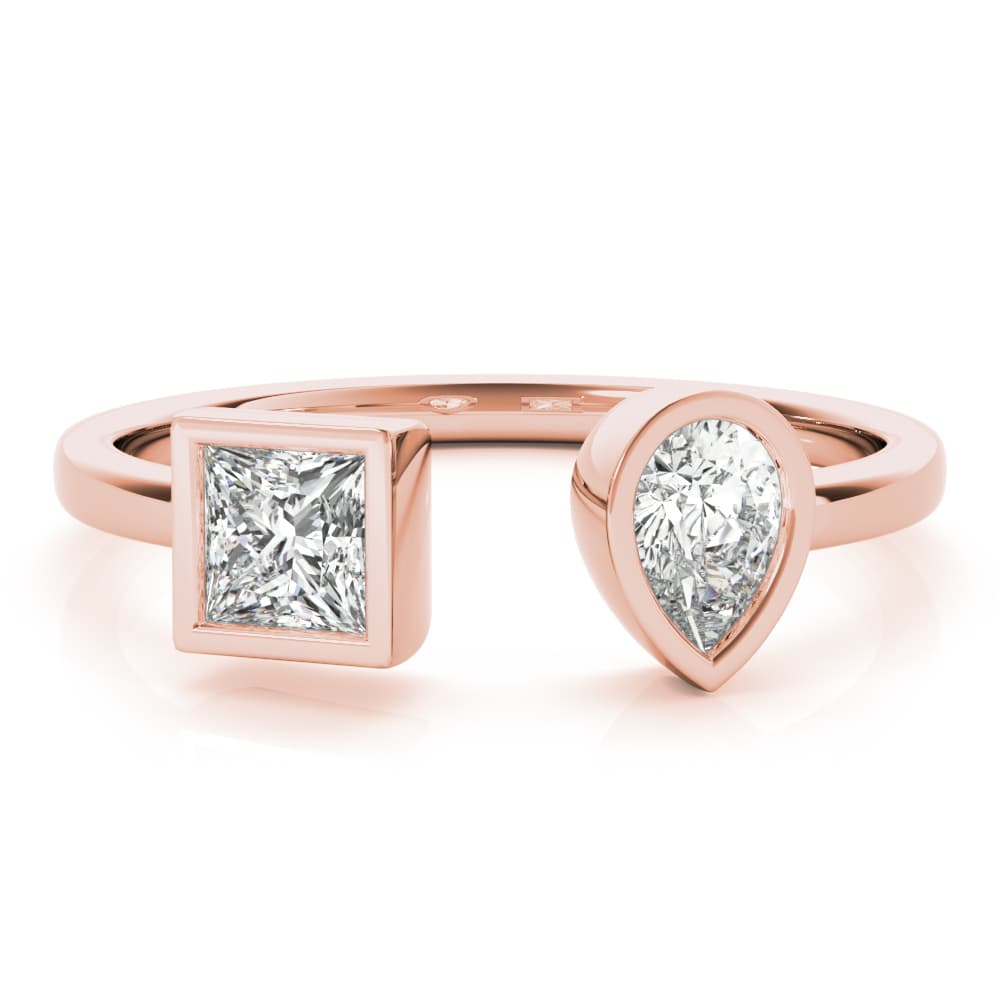Pear & Princess Fashion Ring (0.55 ct. tw.), On hand view in rose gold