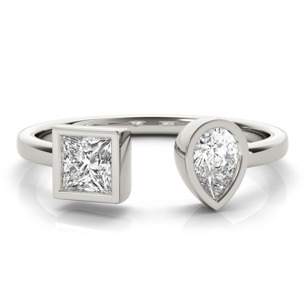 Pear & Princess Fashion Ring (0.55 ct. tw.), On hand view in white gold or platinum
