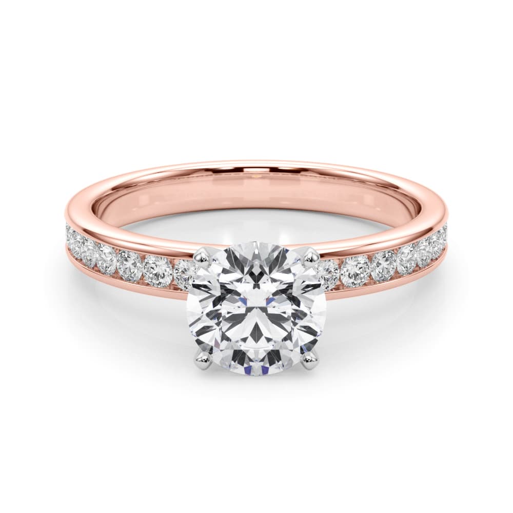 Channel Set Engagement Ring, style 85287, On hand view in rose gold