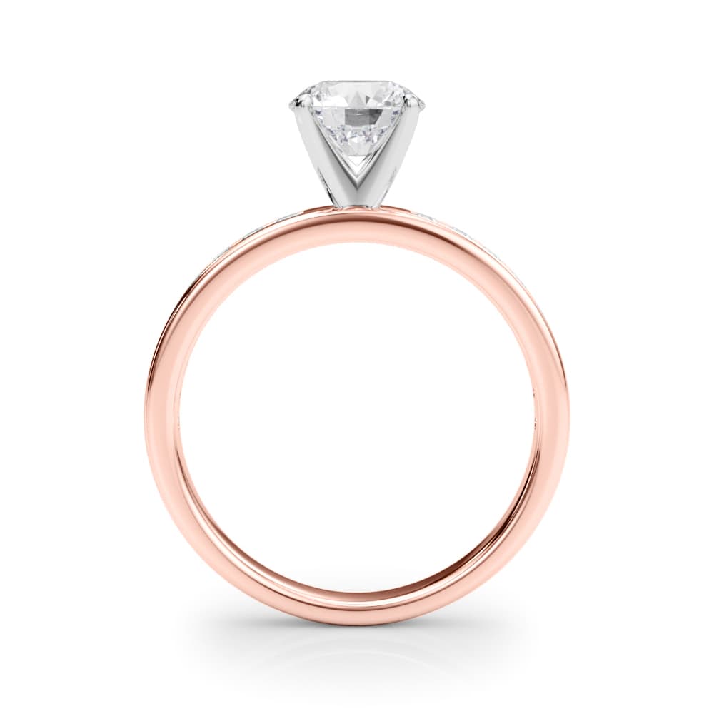 Channel Set Engagement Ring, style 85287, Side view in rose gold