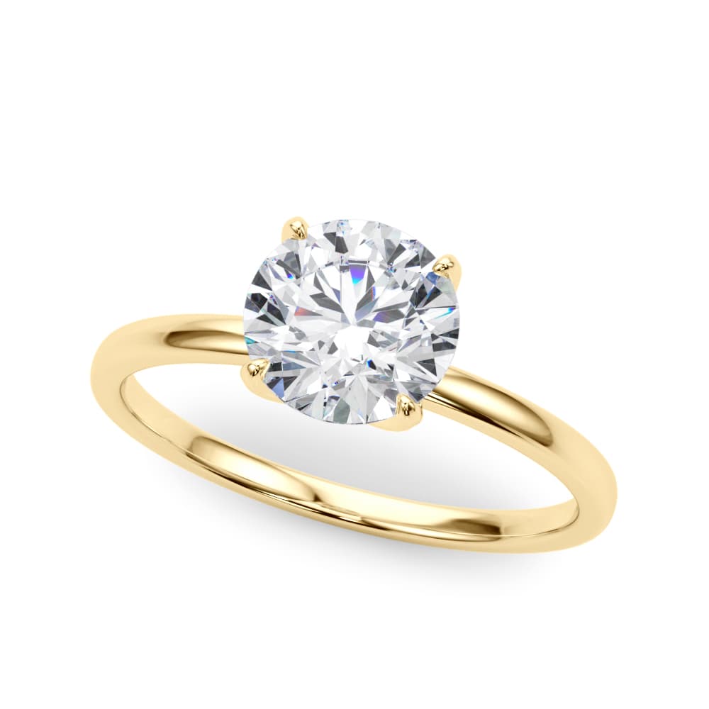 Round Solitaire Engagement Ring, style 85288, Front view in yellow gold