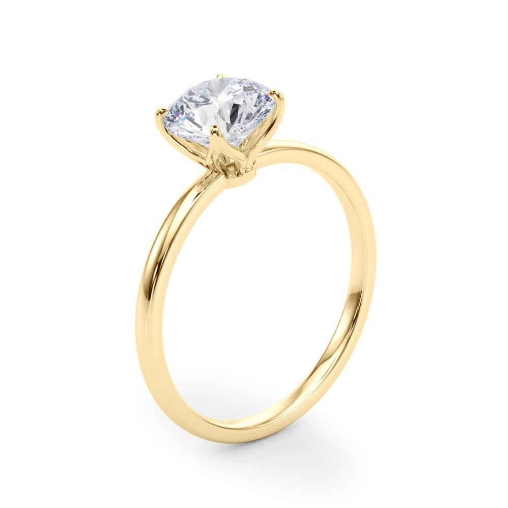 Round Solitaire Engagement Ring, style 85288, Angle view in yellow gold