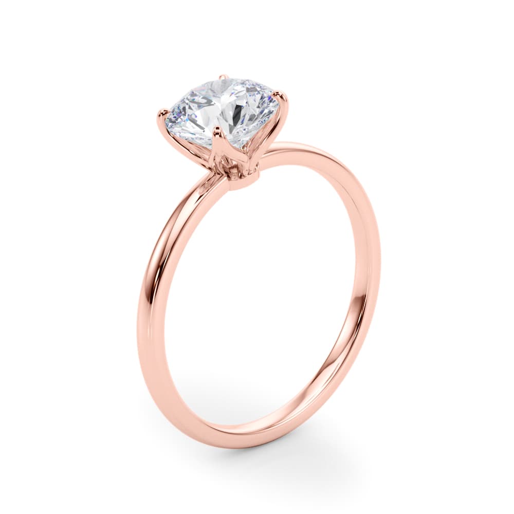 Round Solitaire Engagement Ring, style 85288, Angle view in rose gold