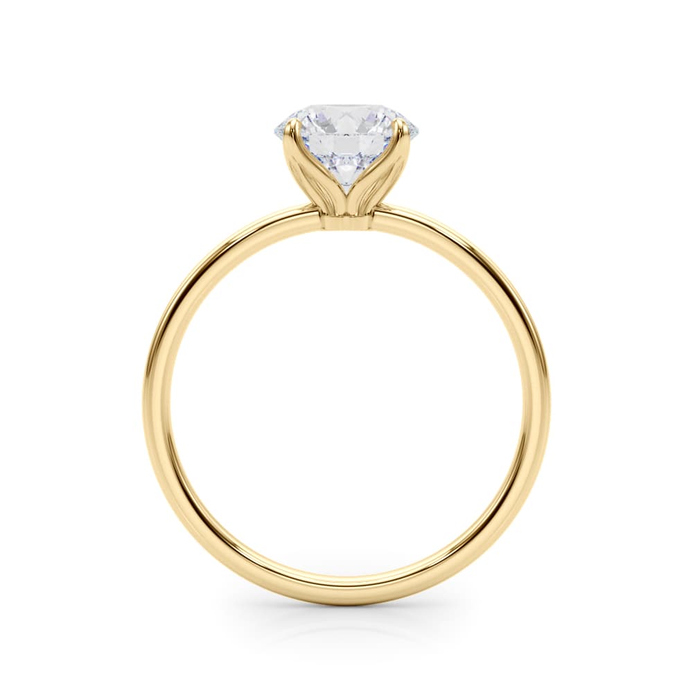 Round Solitaire Engagement Ring, style 85288, Side view in yellow gold