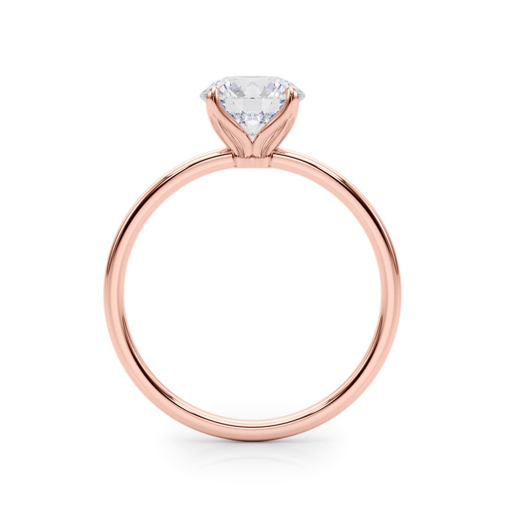 Round Solitaire Engagement Ring, style 85288, Side view in rose gold