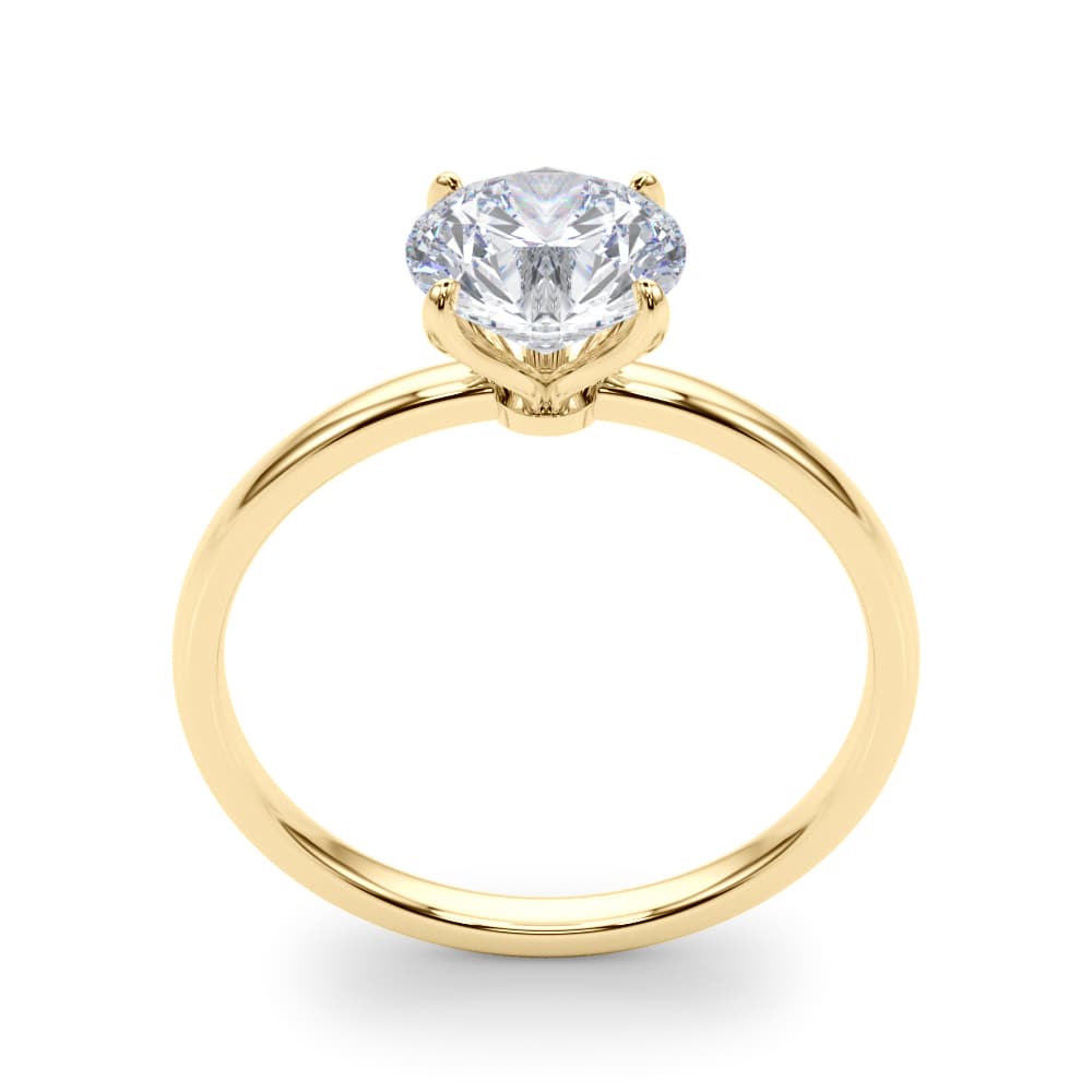 Round Solitaire Engagement Ring, style 85288, Top view in yellow gold