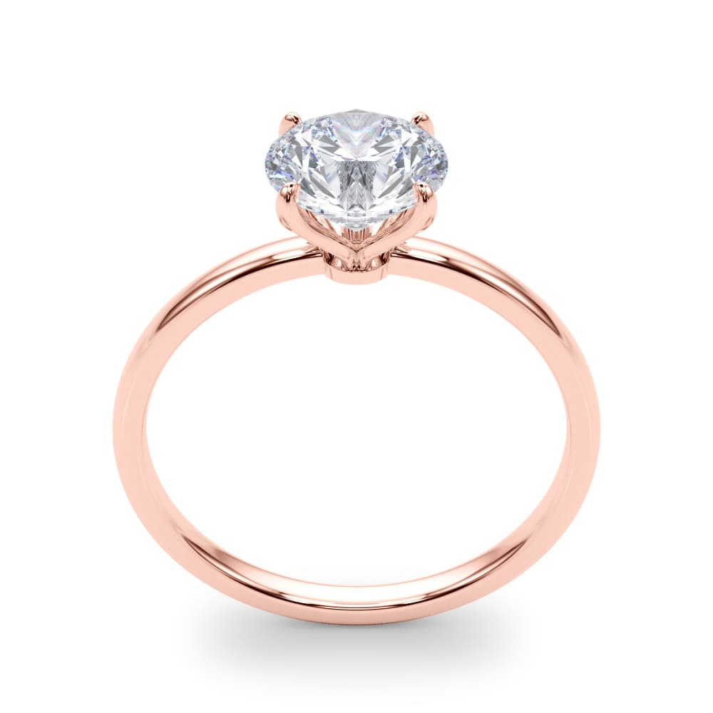 Round Solitaire Engagement Ring, style 85288, Top view in rose gold