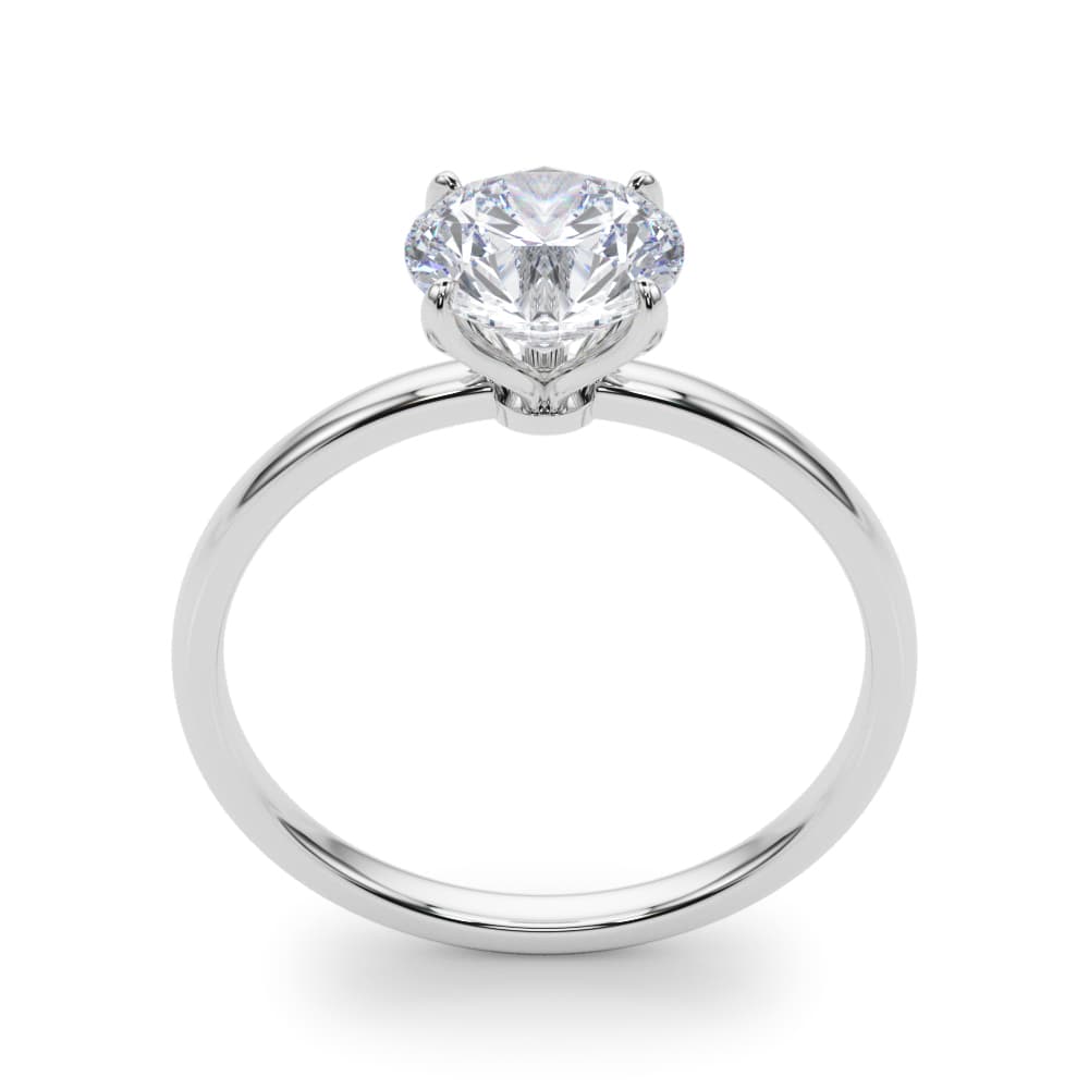 Round Solitaire Engagement Ring, style 85288, Top view in white gold or platinum