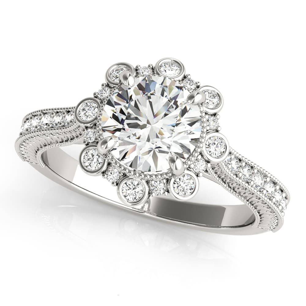ENGAGEMENT RINGS HALO — style 85289 in 10k White Gold