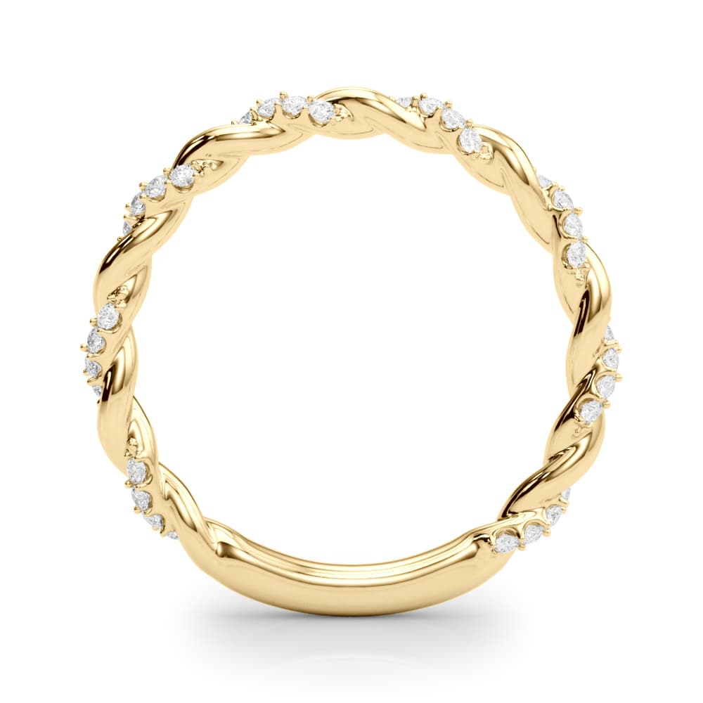 Twisting Alternating Wedding Band (0.2 ct. tw.), Side view in yellow gold