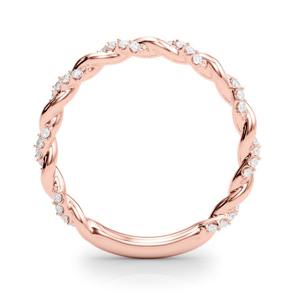 Twisting Alternating Wedding Band (0.2 ct. tw.), Side view in rose gold