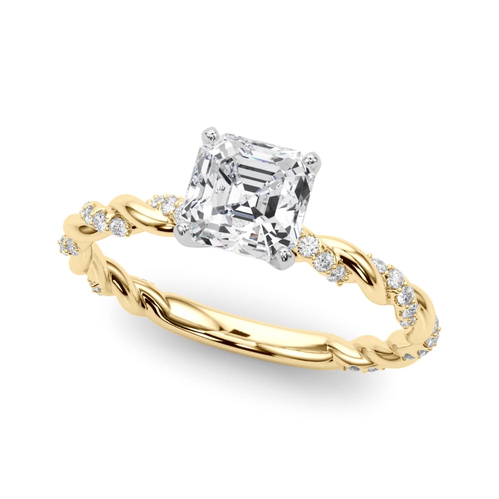 Twisted Rope Style Engagement Ring in Yellow gold