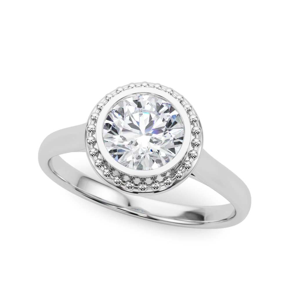 ROUND BEZEL SOLITAIRE — style 85293 in 10k White Gold