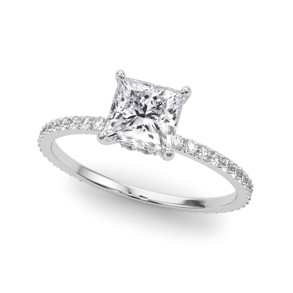 HIDDEN HALO PC CENTER SINGLE ROW — style 85295 in 10k White Gold