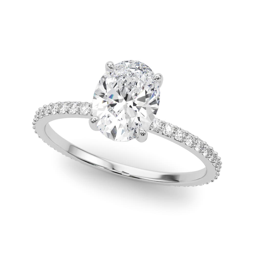 Oval Hidden Halo Engagement Ring — style 85297 in 10k White Gold
