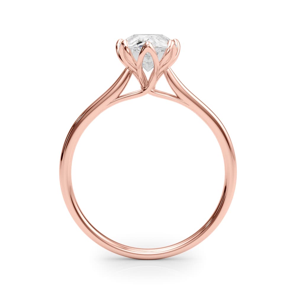Pear Tulip Solitaire Engagement Ring, style 85309, Side view in rose gold