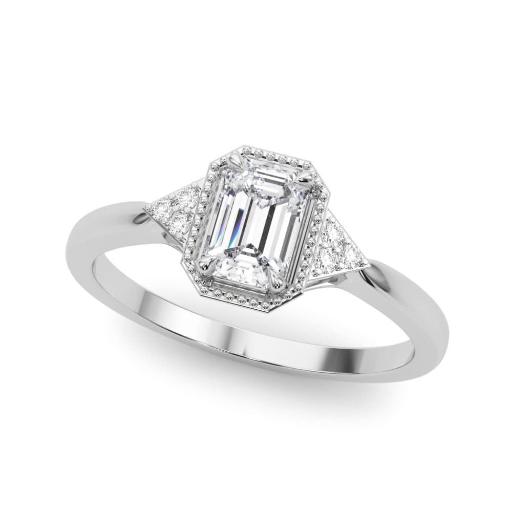 Emerald Cut Engagement Ring — style 85312 in 10k White Gold