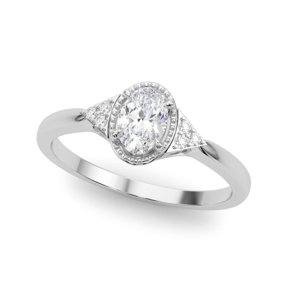 Vintage-Inspired Oval Engagement Ring — style 85313 in 10k White Gold