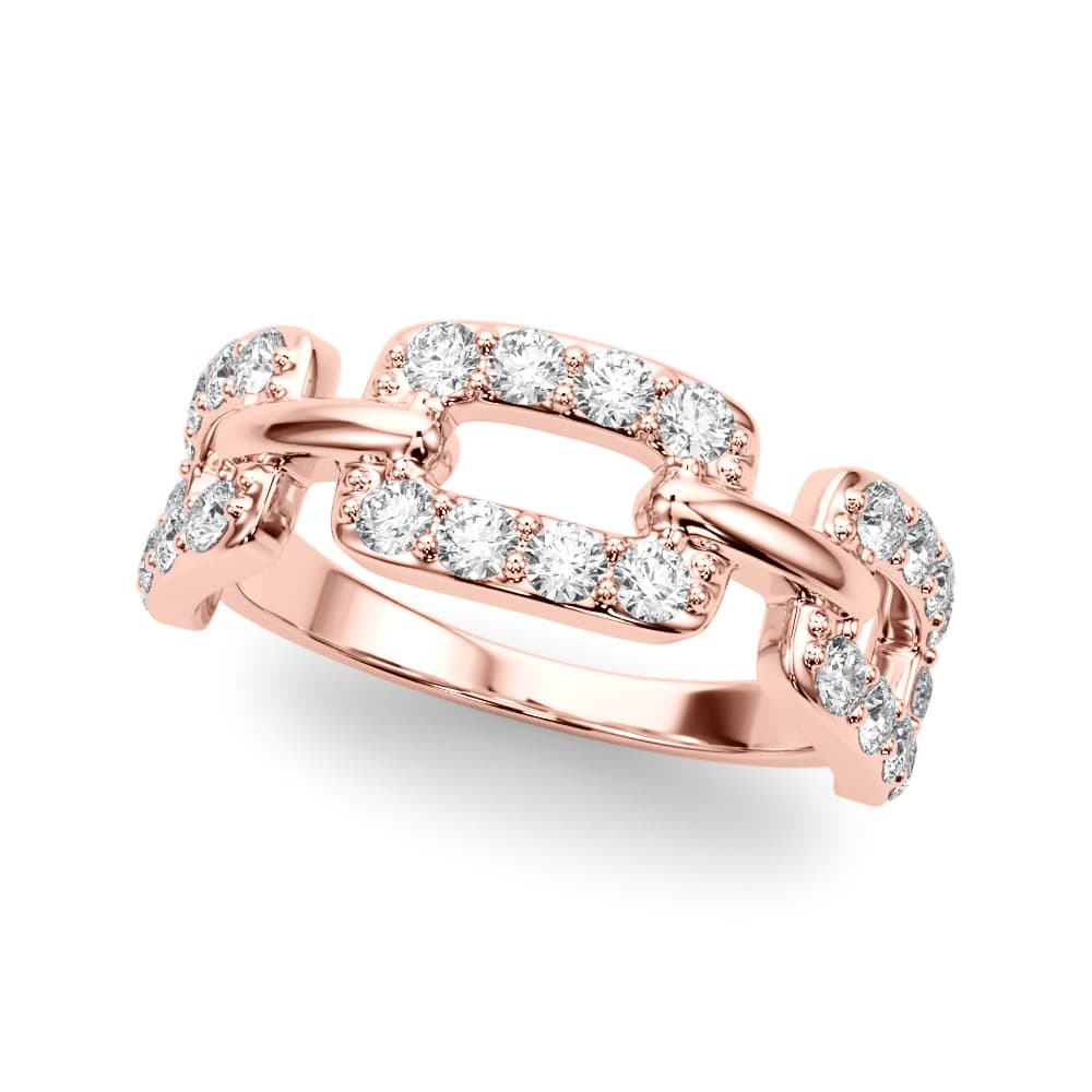 Chain Link Fashion Ring (0.78 ct. tw.), Front view in rose gold