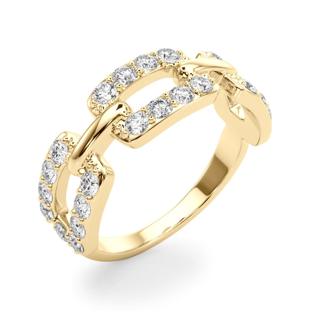 Chain Link Fashion Ring (0.42 ct. tw.), Angle view in yellow gold