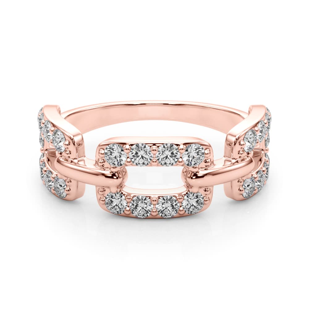 Chain Link Fashion Ring (0.78 ct. tw.), On hand view in rose gold