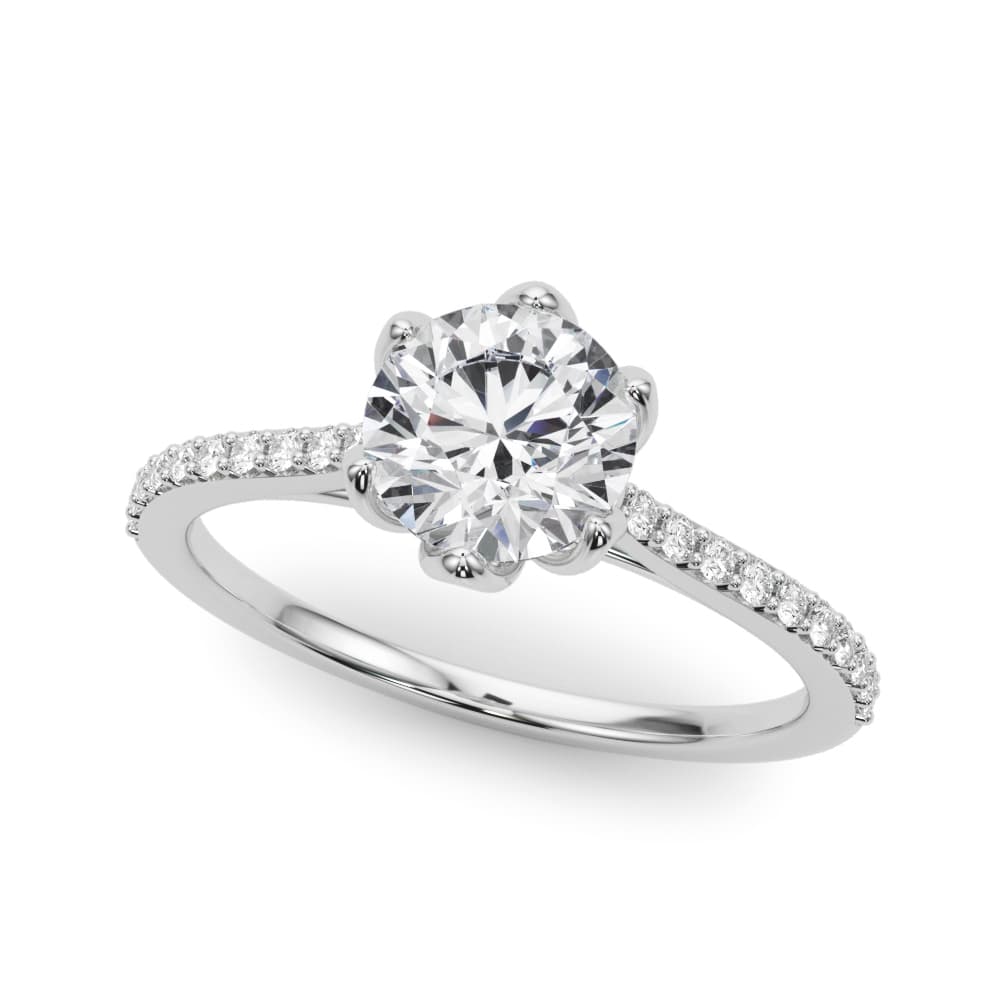 6-Prong Single Row Round Engagement Ring — style 85322 in 10k White Gold