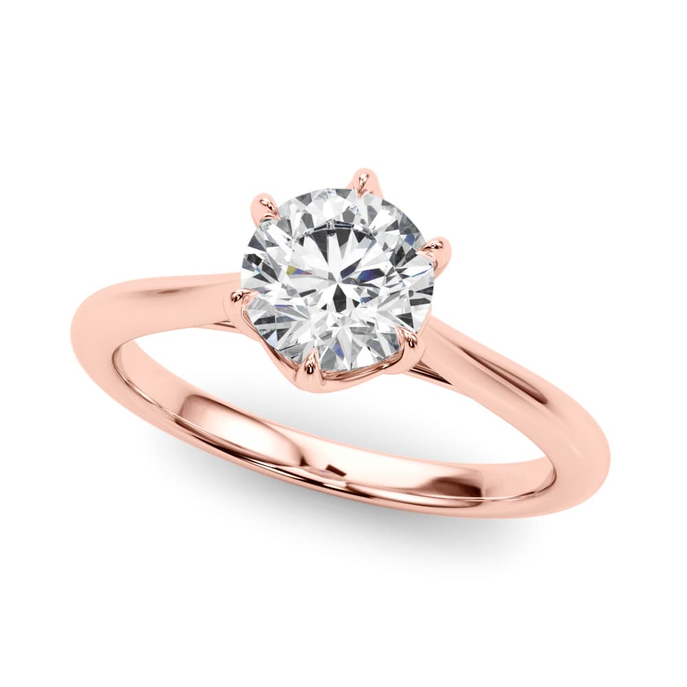 Round Solitaire Engagement Ring, style 85324, Front view in rose gold