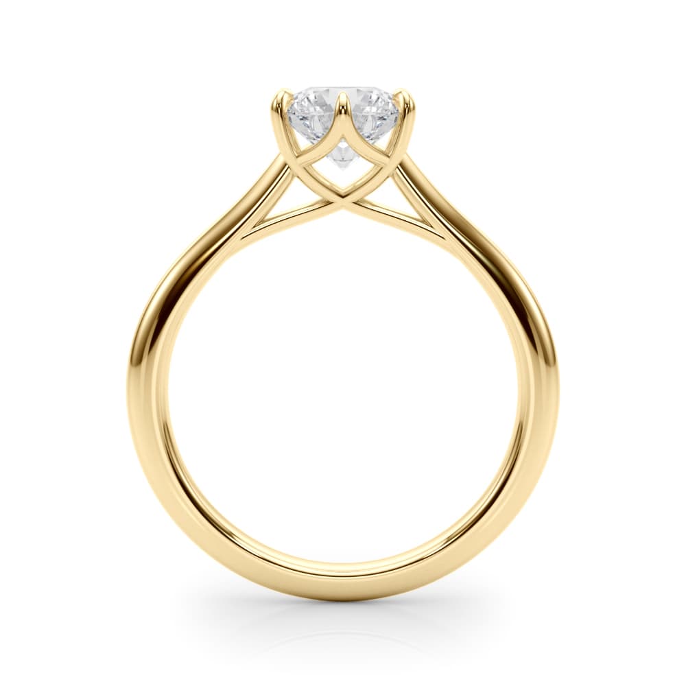 Round Solitaire Engagement Ring, style 85324, Side view in yellow gold
