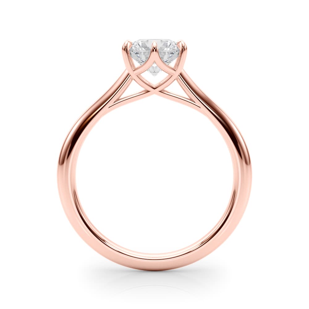 Round Solitaire Engagement Ring, style 85324, Side view in rose gold