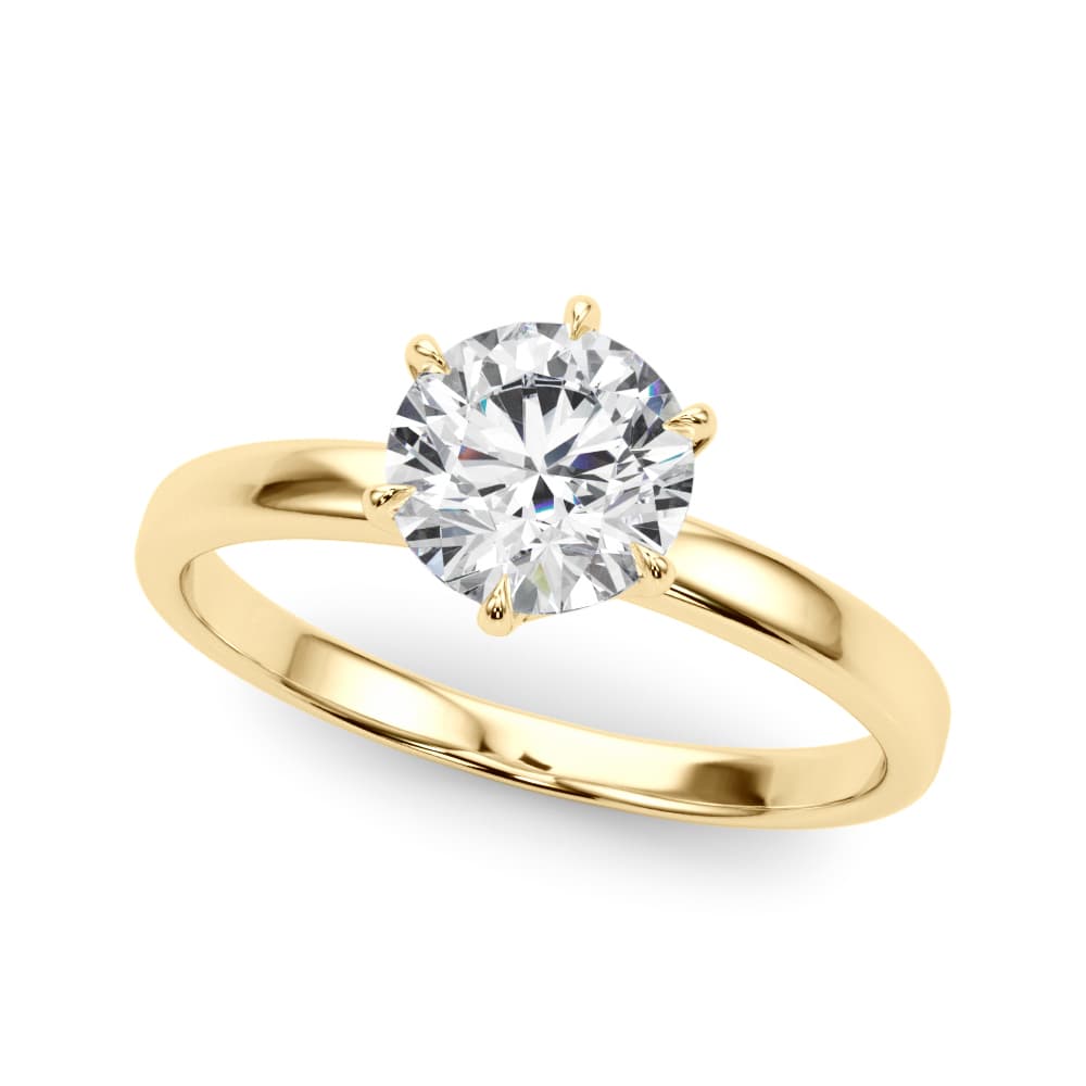 Solitaire Engagement Ring, style 85327, Front view in yellow gold
