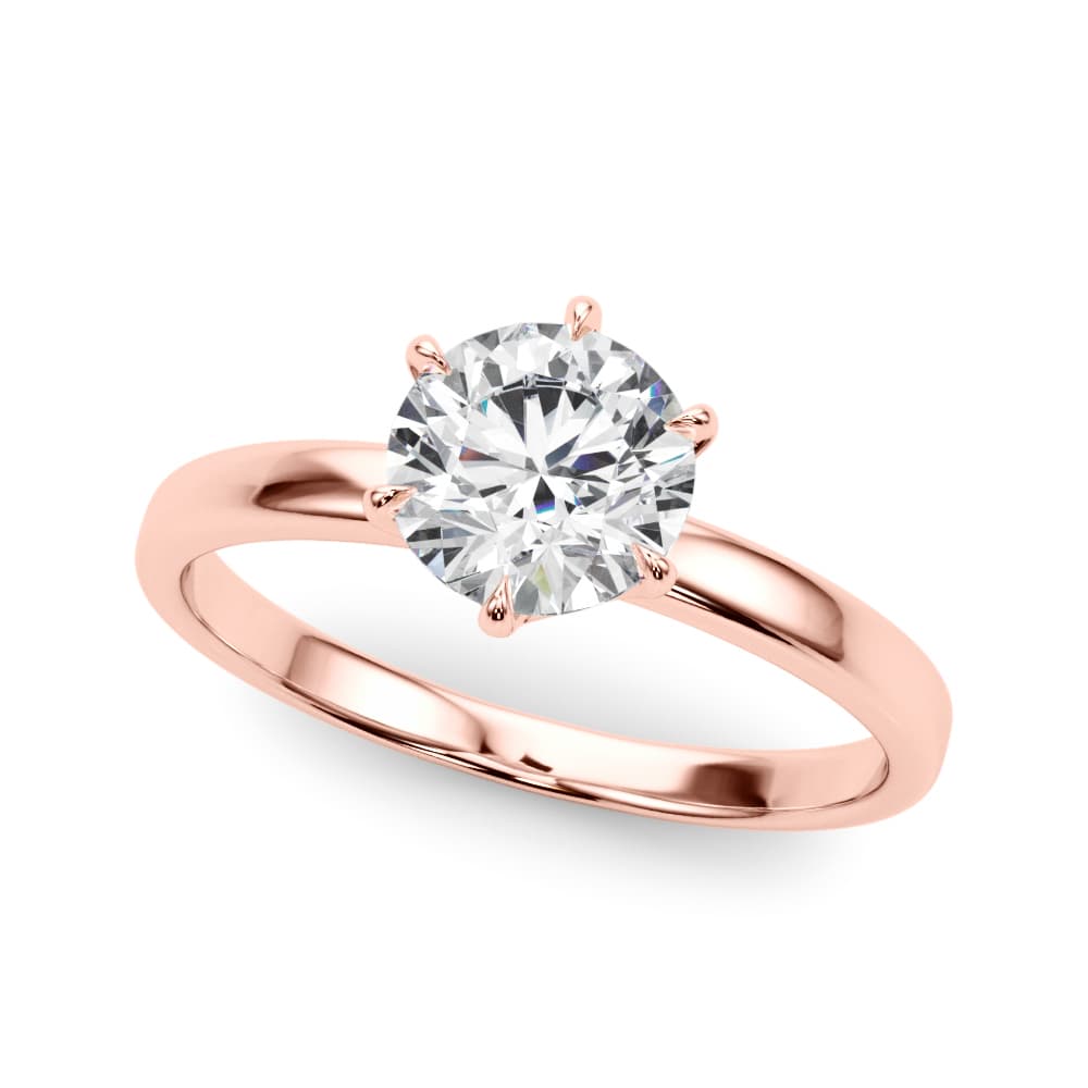 Solitaire Engagement Ring, style 85327, Front view in rose gold