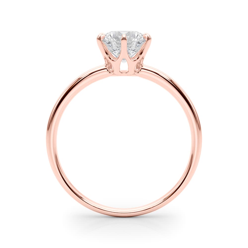 Solitaire Engagement Ring, style 85327, Side view in rose gold