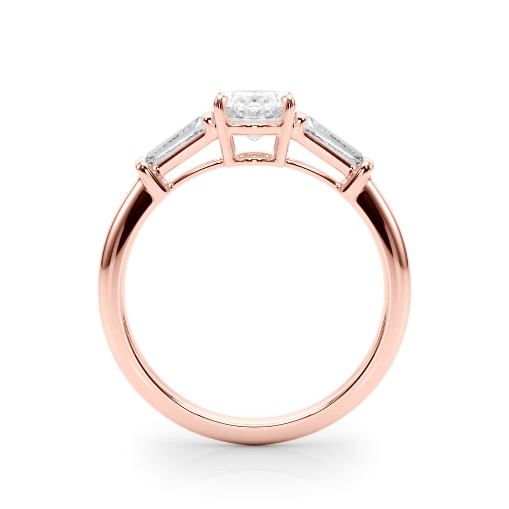 3 Stone Ov ctr Tb Sides, style 85329, Side view in rose gold
