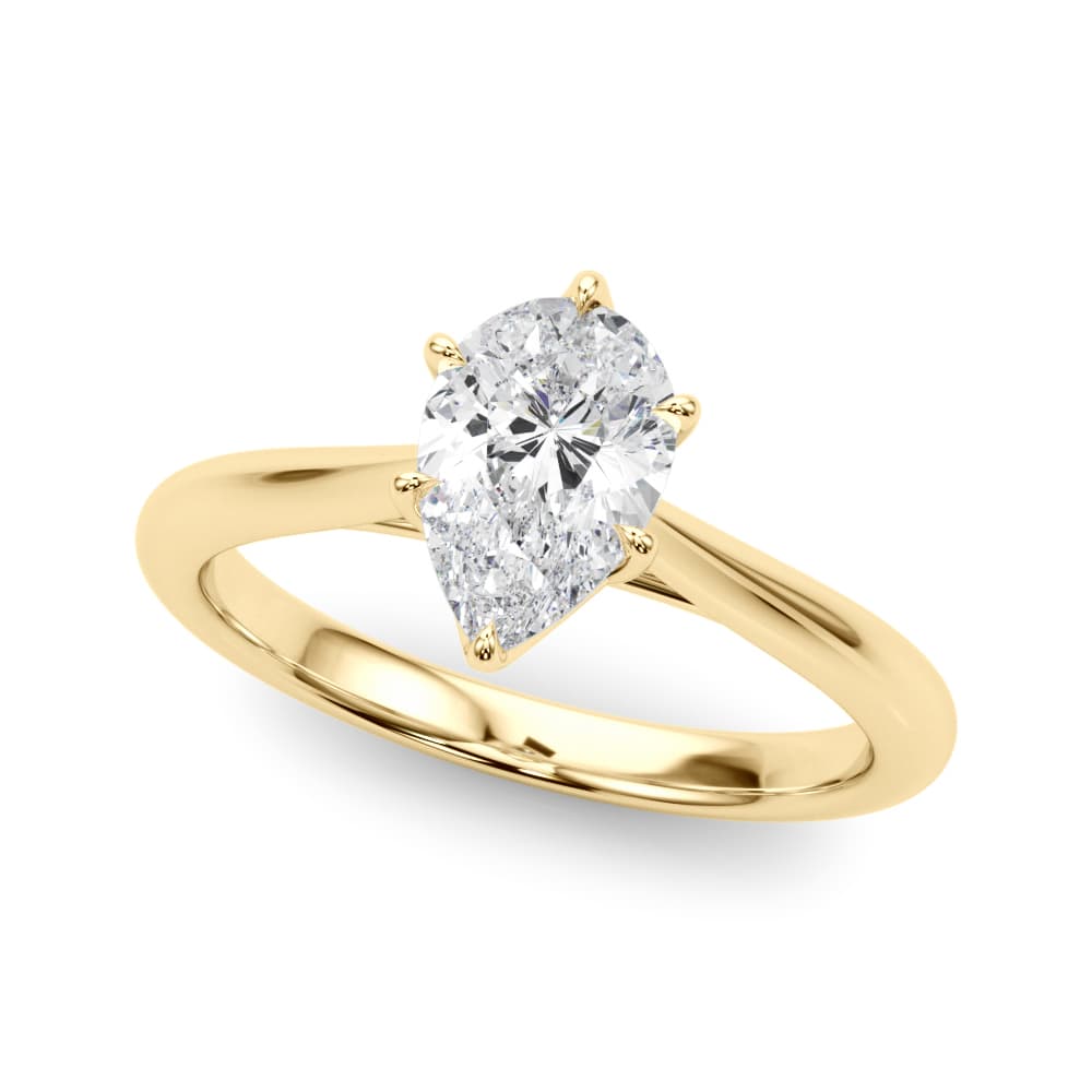 Pear Solitaire Engagement Ring, style 85331, Front view in yellow gold