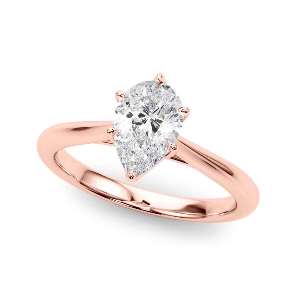 Pear Solitaire Engagement Ring, style 85331, Front view in rose gold