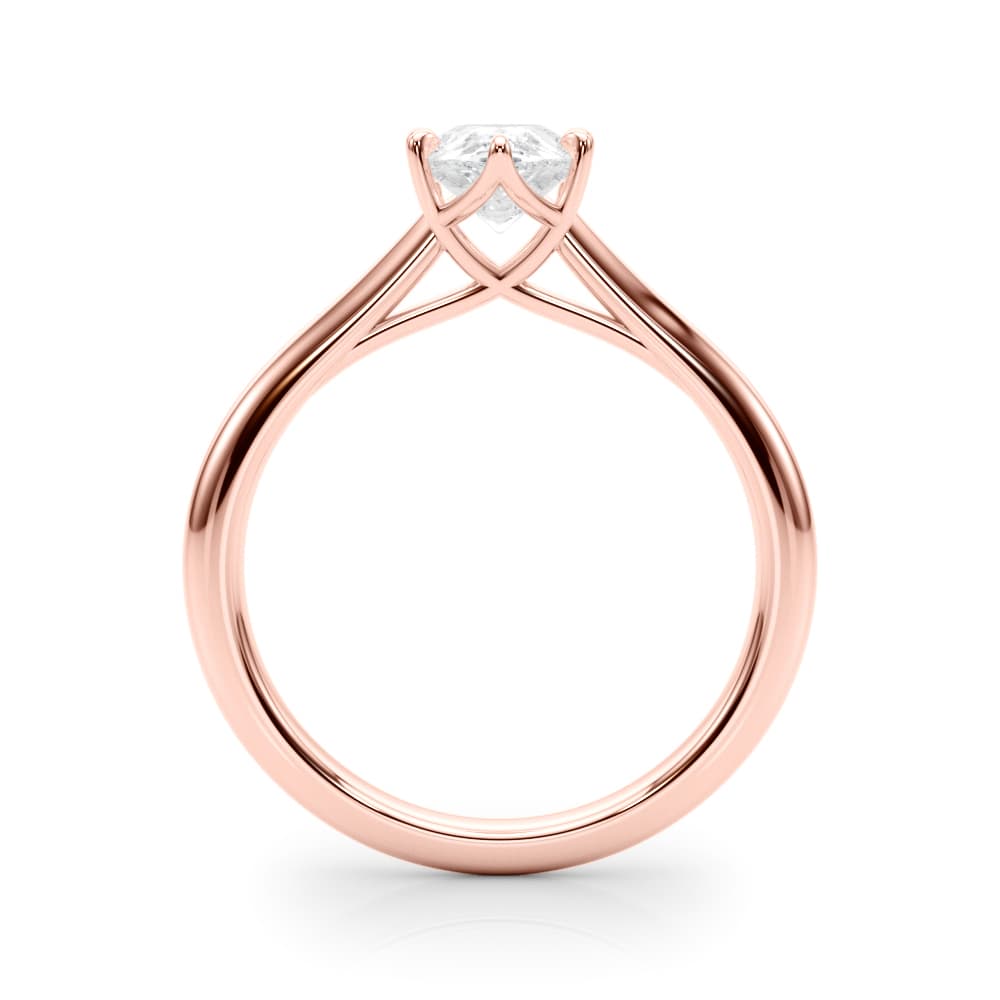 Pear Solitaire Engagement Ring, style 85331, Side view in rose gold