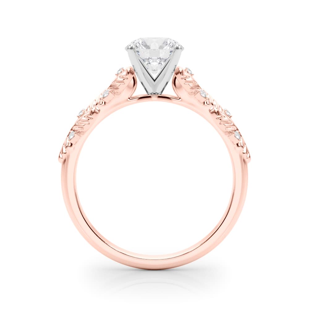 Nature Inspired Engagement Ring, style 85334, Side view in rose gold