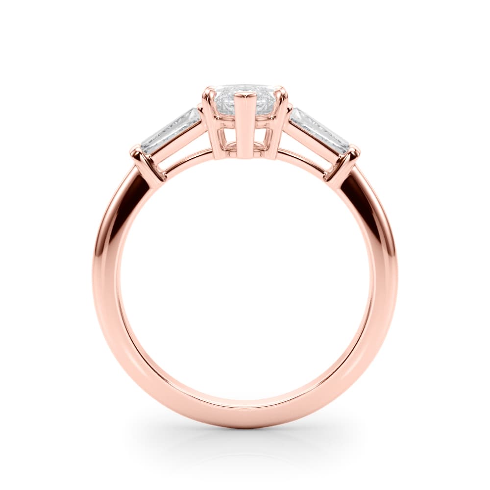 3 Stone Ring Mq ctr Tb Sides, style 85339, Side view in rose gold