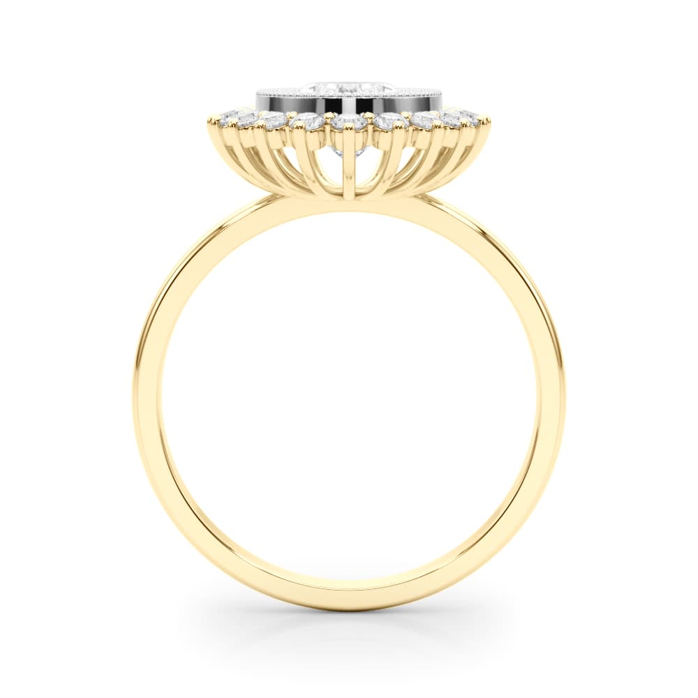 Engagement Ring Ov Center, style 85342, Side view in yellow gold