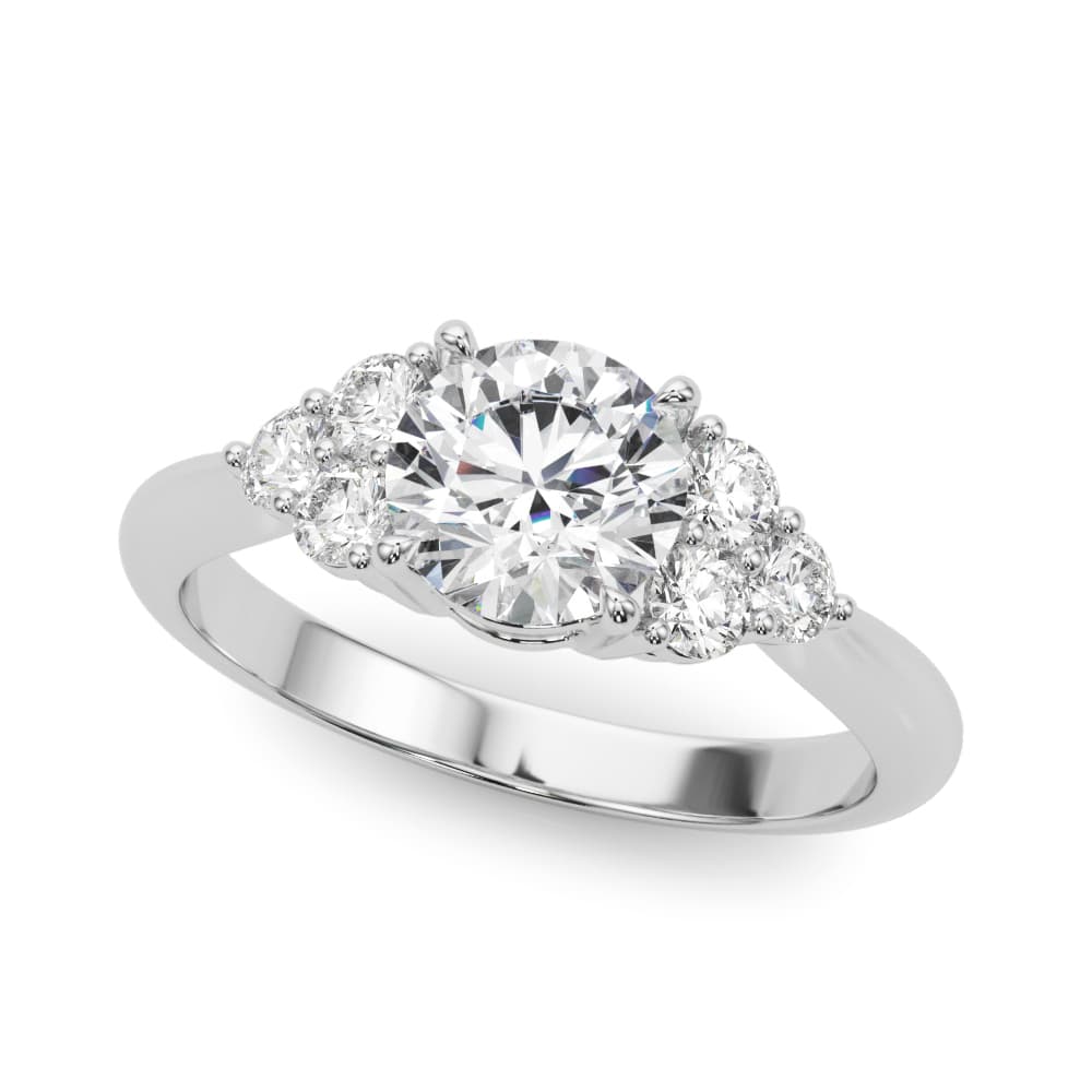 Cluster Accented Engagement Ring — style 85344 in 10k White Gold