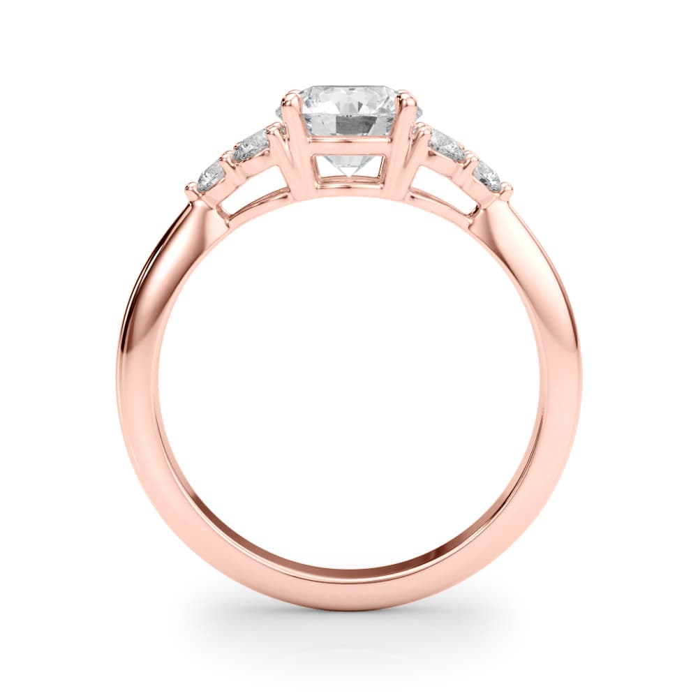 Cluster Accented Engagement Ring, style 85344, Side view in rose gold