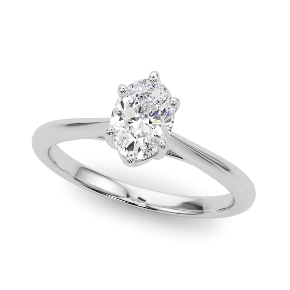 Solitaire Oval Engagement Ring — style 85345 in 10k White Gold